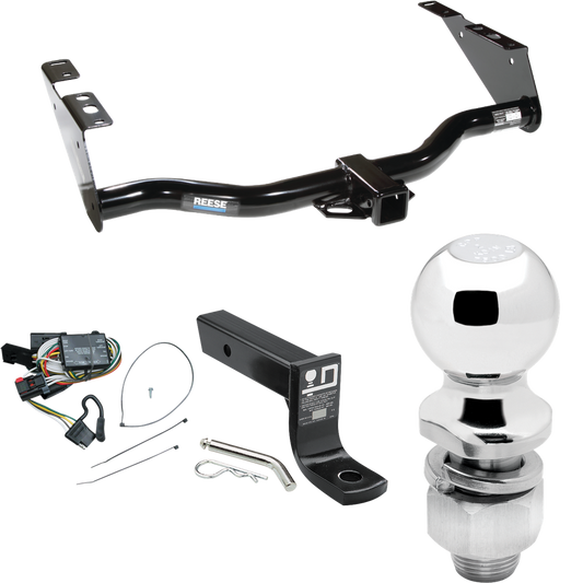 Fits 1996-2000 Chrysler Town & Country Trailer Hitch Tow PKG w/ 4-Flat Wiring + Ball Mount w/ 4" Drop + 2" Ball By Reese Towpower