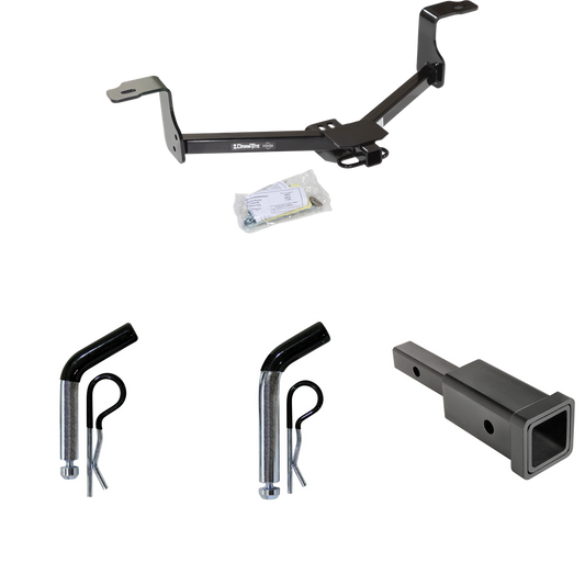 Fits 2008-2012 Honda Accord Trailer Hitch Tow PKG w/ Hitch Adapter 1-1/4" to 2" Receiver + 1/2" Pin & Clip + 5/8" Pin & Clip (For Sedan Models) By Draw-Tite