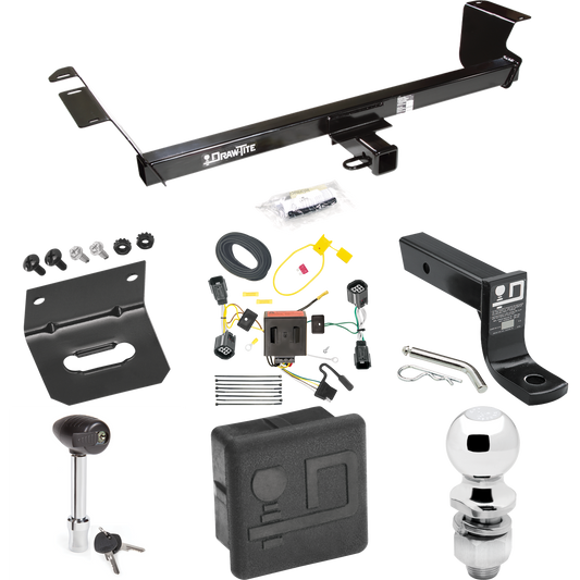 Se adapta al paquete de remolque con enganche de remolque RAM C/V 2012-2015 con cableado plano de 4 + soporte de bola con caída de 4" + bola de 2" + soporte de cableado + bloqueo de enganche + cubierta de enganche (para modelos Tradesman) de Draw-Tite