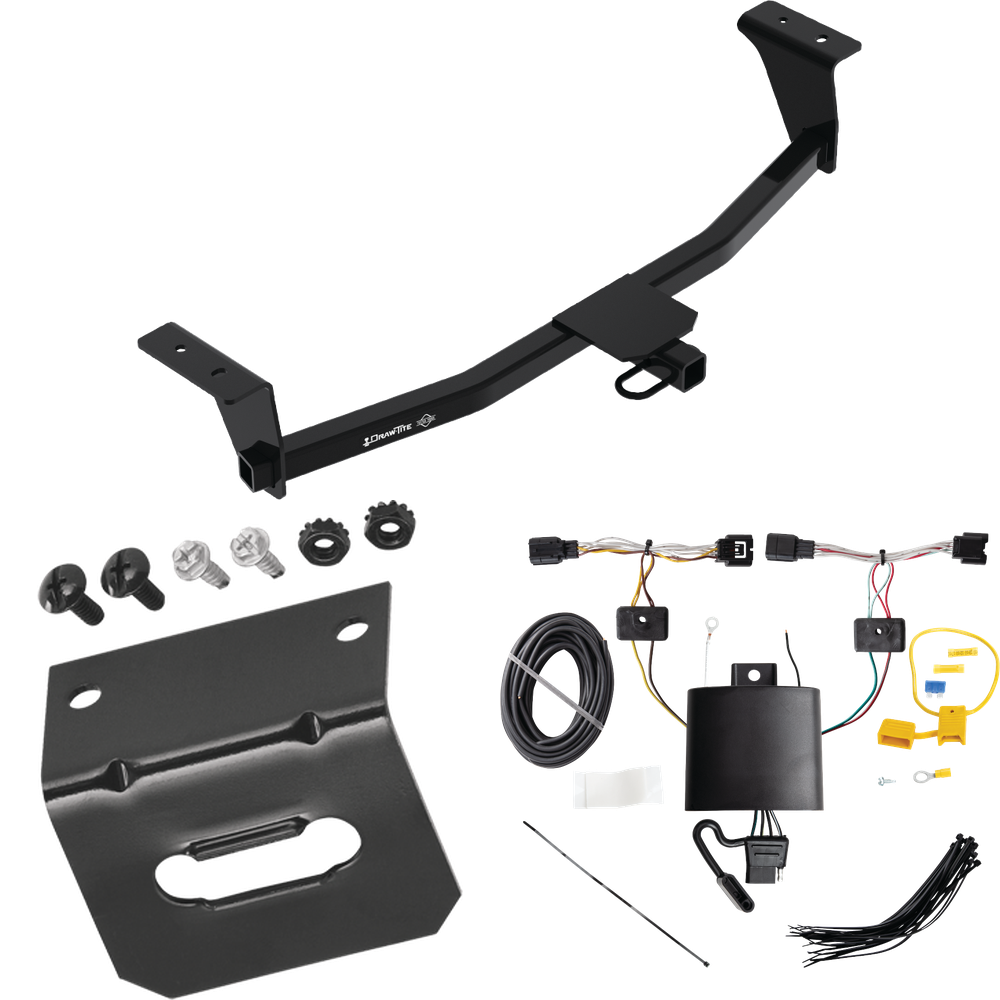 Se adapta al paquete de enganche de remolque Acura TLX 2021-2022 con arnés de cableado plano de 4 + soporte de Draw-Tite