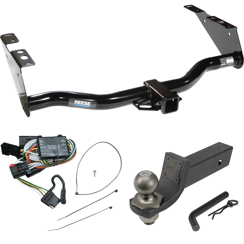 Fits 1996-2000 Chrysler Town & Country Trailer Hitch Tow PKG w/ 4-Flat Wiring + Interlock Tactical Starter Kit w/ 2" Drop & 2" Ball By Reese Towpower