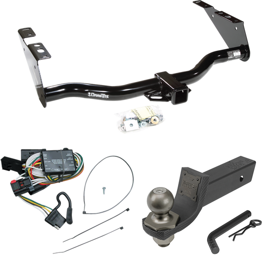 Fits 1996-2000 Chrysler Town & Country Trailer Hitch Tow PKG w/ 4-Flat Wiring + Interlock Tactical Starter Kit w/ 2" Drop & 2" Ball By Draw-Tite