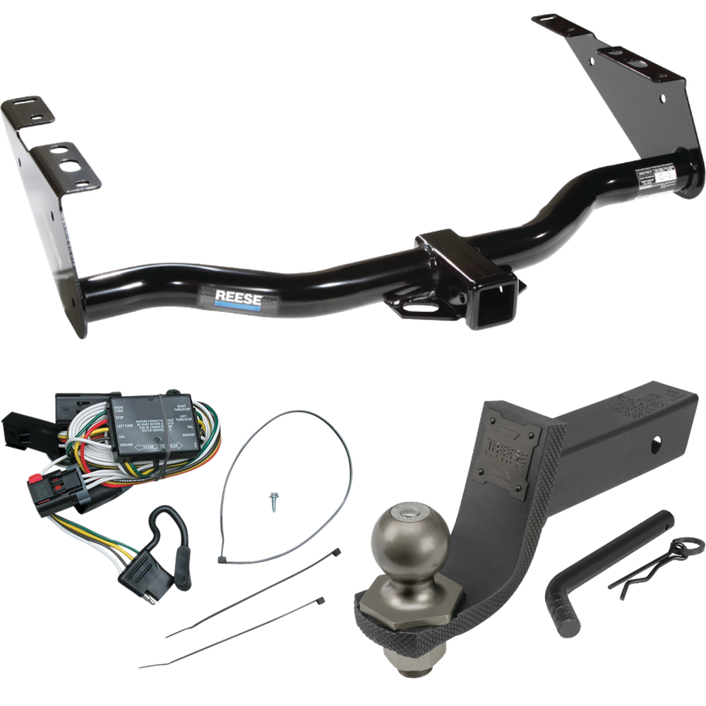 Se adapta al paquete de enganche de remolque Plymouth Voyager 1996-2000 con cableado plano de 4 + kit de inicio táctico de enclavamiento con caída de 3-1/4" y bola de 2" de Reese Towpower