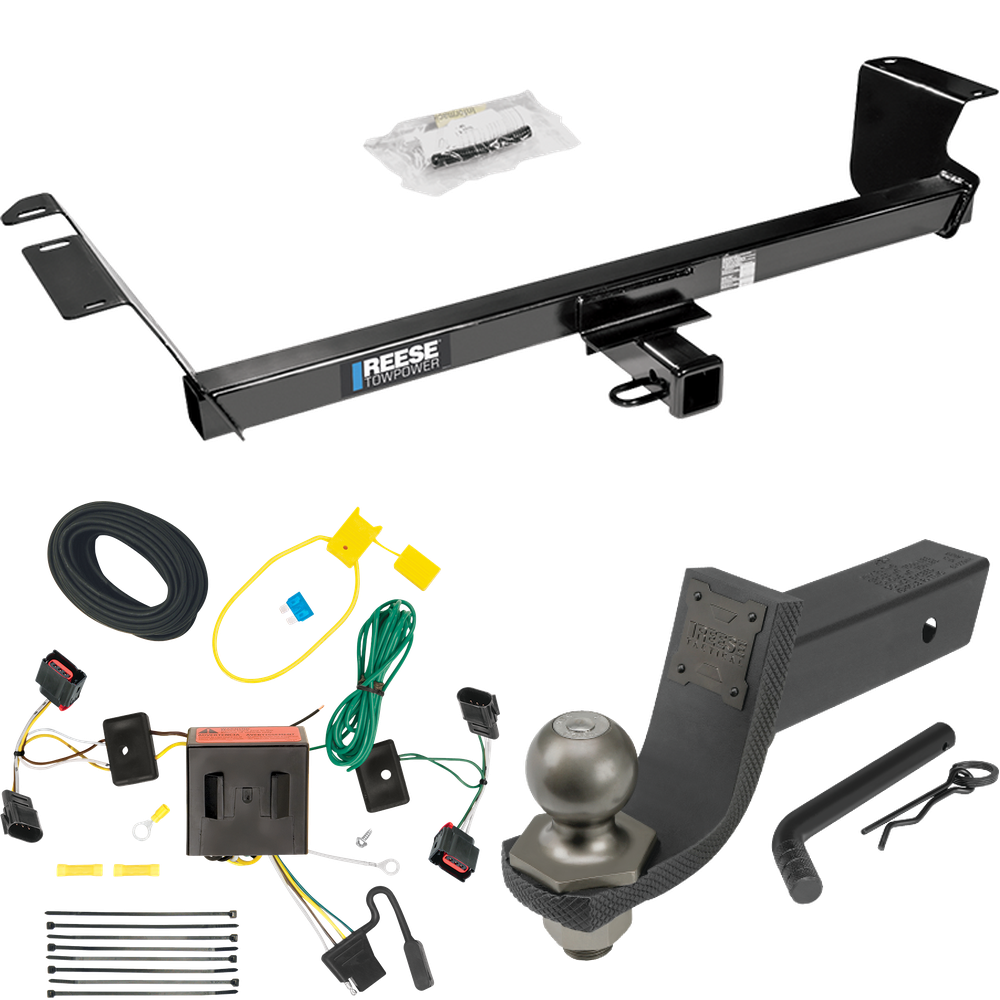 Fits 2008-2010 Chrysler Town & Country Trailer Hitch Tow PKG w/ 4-Flat Wiring + Interlock Tactical Starter Kit w/ 3-1/4" Drop & 2" Ball By Reese Towpower