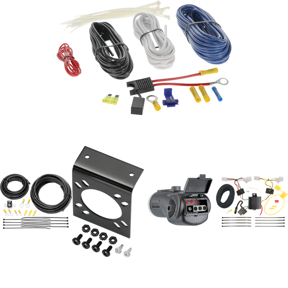 Se adapta al cableado de RV de 7 vías Mazda CX-9 2007-2015 + probador 2 en 1 y adaptador de 7 a 4 vías de Tekonsha