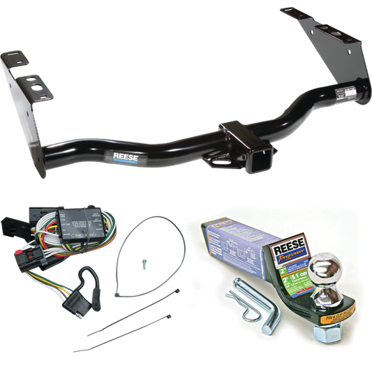 Fits 1996-2000 Chrysler Town & Country Trailer Hitch Tow PKG w/ 4-Flat Wiring + Starter Kit Ball Mount w/ 2" Drop & 1-7/8" Ball By Reese Towpower