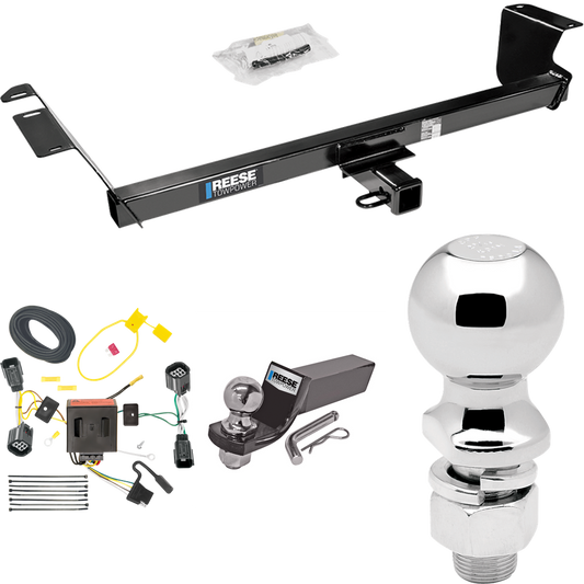 Fits 2011-2016 Chrysler Town & Country Trailer Hitch Tow PKG w/ 4-Flat Wiring + Starter Kit Ball Mount w/ 2" Drop & 2" Ball + 2-5/16" Ball By Reese Towpower