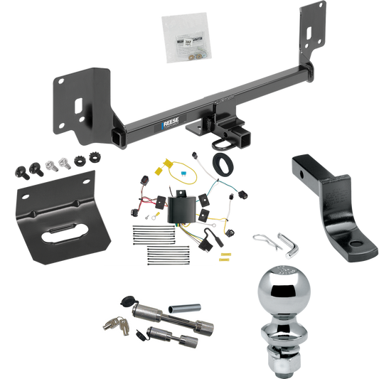 Se adapta al paquete de remolque con enganche de remolque Acura TLX 2015-2020 con arnés de cableado de 4 planos + barra de tracción + bola de 2" + soporte de cableado + enganche doble y cerraduras de acoplador de Reese Towpower