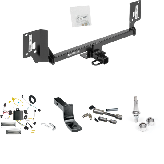 Se adapta al paquete de remolque de enganche de remolque Acura TLX 2015-2020 con arnés de cableado de 4 planos + barra de tracción + bolas intercambiables de 1-7/8" y 2" + enganche doble y cerraduras de acoplador de Draw-Tite