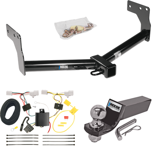 Fits 2007-2015 Mazda CX-9 Trailer Hitch Tow PKG w/ 4-Flat Wiring + Starter Kit Ball Mount w/ 2" Drop & 2" Ball By Reese Towpower