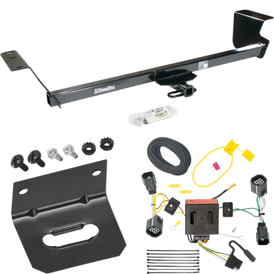 Fits 2011-2020 Dodge Grand Caravan Trailer Hitch Tow PKG w/ 4-Flat Wiring Harness + Bracket By Draw-Tite