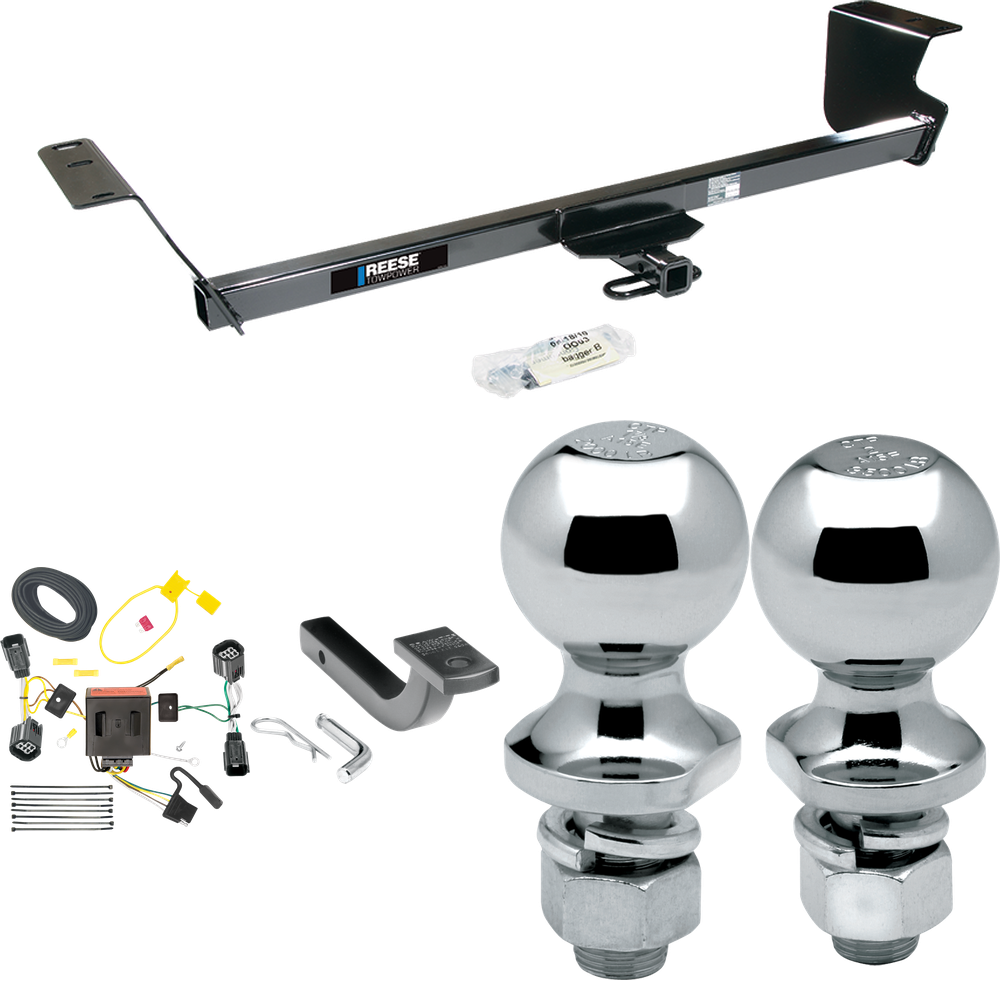 Fits 2012-2015 RAM C/V Trailer Hitch Tow PKG w/ 4-Flat Wiring Harness + Draw-Bar + 1-7/8" + 2" Ball (For Tradesman Models) By Reese Towpower