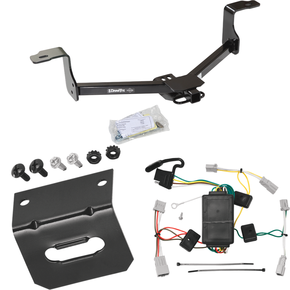 Fits 2008-2012 Honda Accord Trailer Hitch Tow PKG w/ 4-Flat Wiring Harness + Bracket (For Coupe Models) By Draw-Tite