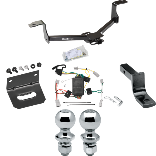 Fits 2008-2012 Honda Accord Trailer Hitch Tow PKG w/ 4-Flat Wiring Harness + Draw-Bar + 1-7/8" + 2" Ball + Wiring Bracket (For Sedan Models) By Draw-Tite