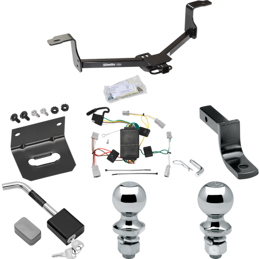 Fits 2009-2014 Acura TSX Trailer Hitch Tow PKG w/ 4-Flat Wiring Harness + Draw-Bar + 1-7/8" + 2" Ball + Wiring Bracket + Hitch Lock (For Sedan Models) By Draw-Tite