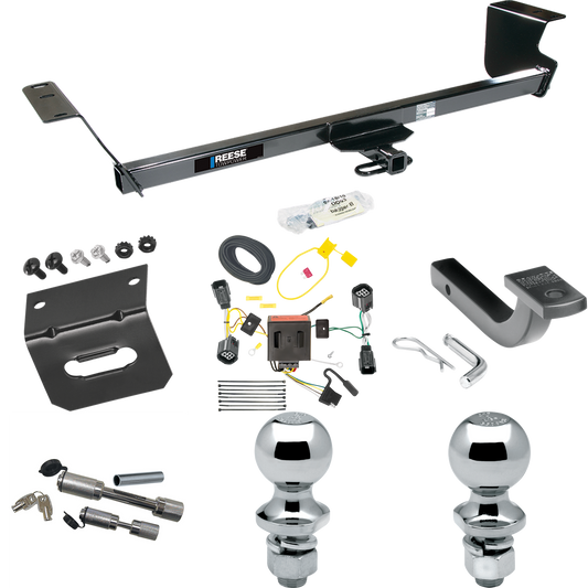 Fits 2012-2015 RAM C/V Trailer Hitch Tow PKG w/ 4-Flat Wiring Harness + Draw-Bar + 1-7/8" + 2" Ball + Wiring Bracket + Dual Hitch & Coupler Locks (For Tradesman Models) By Reese Towpower