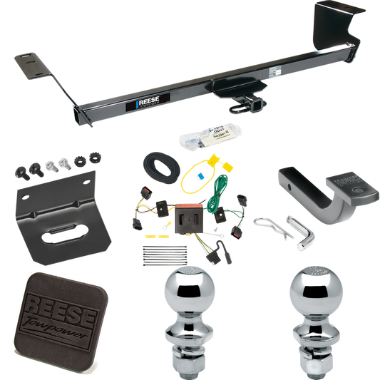 Fits 2008-2010 Dodge Grand Caravan Trailer Hitch Tow PKG w/ 4-Flat Wiring Harness + Draw-Bar + 1-7/8" + 2" Ball + Wiring Bracket + Hitch Cover By Reese Towpower