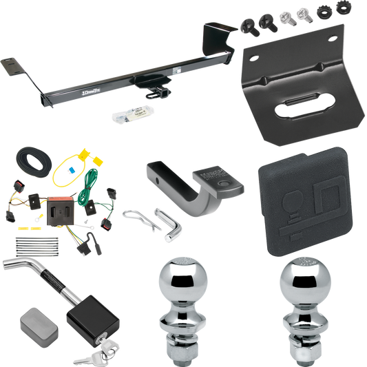 Fits 2008-2010 Chrysler Town & Country Trailer Hitch Tow PKG w/ 4-Flat Wiring Harness + Draw-Bar + 1-7/8" + 2" Ball + Wiring Bracket + Hitch Cover + Hitch Lock By Draw-Tite