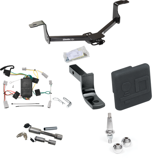 Fits 2009-2014 Acura TSX Trailer Hitch Tow PKG w/ 4-Flat Wiring Harness + Draw-Bar + Interchangeable 1-7/8" & 2" Balls + Hitch Cover + Dual Hitch & Coupler Locks (For Sedan Models) By Draw-Tite