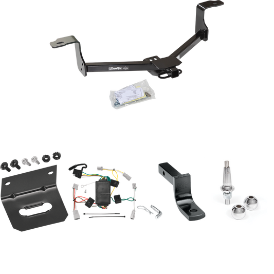 Fits 2008-2012 Honda Accord Trailer Hitch Tow PKG w/ 4-Flat Wiring Harness + Draw-Bar + Interchangeable 1-7/8" & 2" Balls + Wiring Bracket (For Coupe Models) By Draw-Tite