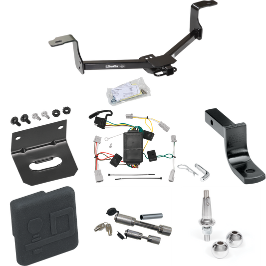 Fits 2008-2012 Honda Accord Trailer Hitch Tow PKG w/ 4-Flat Wiring Harness + Draw-Bar + Interchangeable 1-7/8" & 2" Balls + Wiring Bracket + Hitch Cover + Dual Hitch & Coupler Locks (For Coupe Models) By Draw-Tite