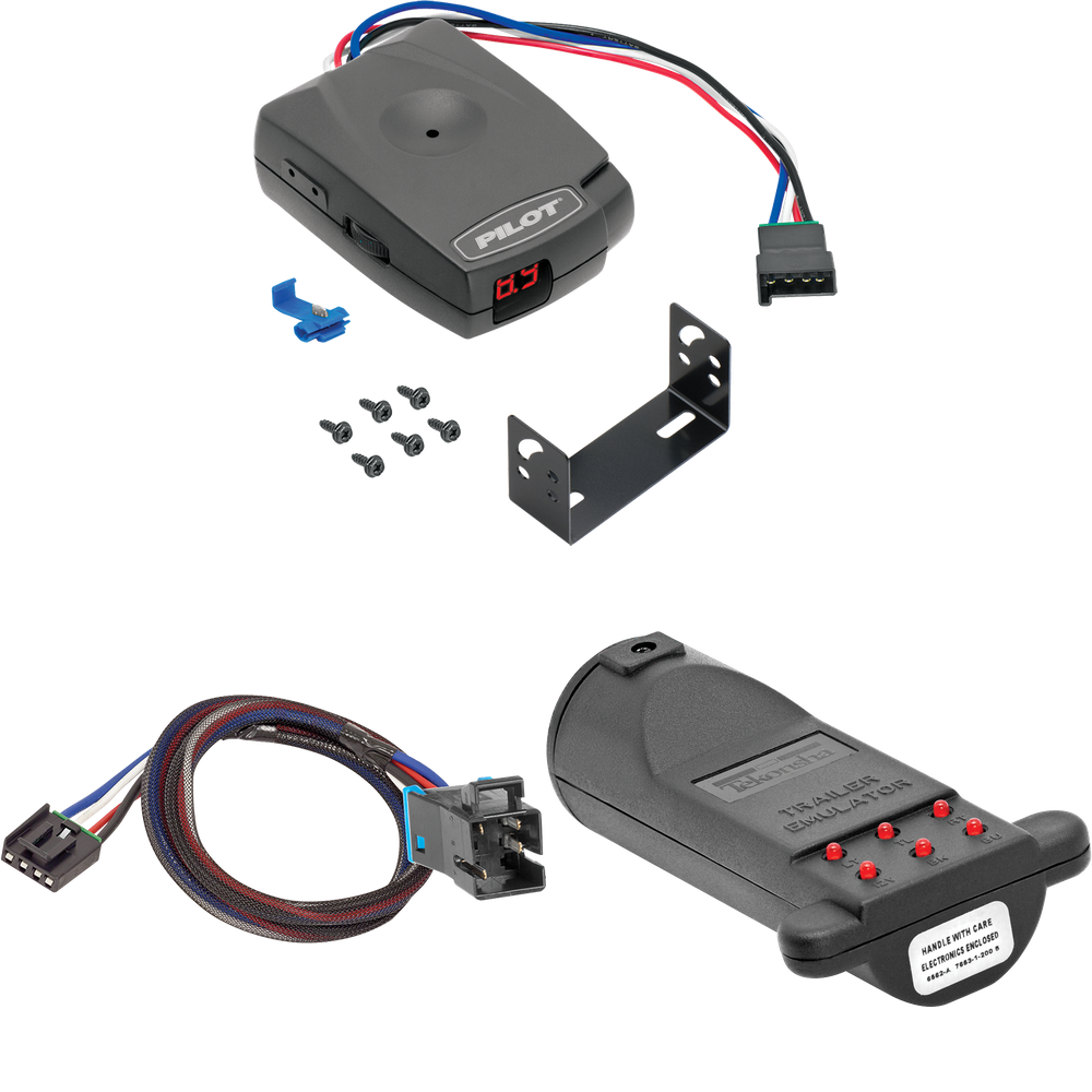 Compatible con control de freno piloto de la serie Pro de Forest River Charleston Motorhome 2008-2016 + adaptador BC Plug &amp; Play + emulador de remolque de probador de control de freno (para modelos con paquete de remolque de fábrica) de Pro Series