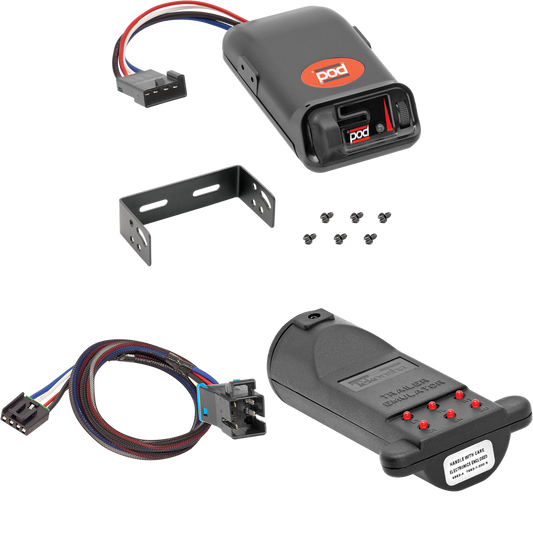 Fits 2005-2010 Fleetwood Bounder Diesel Motorhome Pro Series POD Brake Control + Plug & Play BC Adapter + Brake Control Tester Trailer Emulator (For w/ factory Tow Package Models) By Pro Series