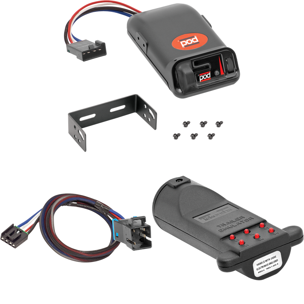 Fits 2008-2016 Winnebago Journey Motorhome Pro Series POD Brake Control + Plug & Play BC Adapter + Brake Control Tester Trailer Emulator (For w/ factory Tow Package Models) By Pro Series