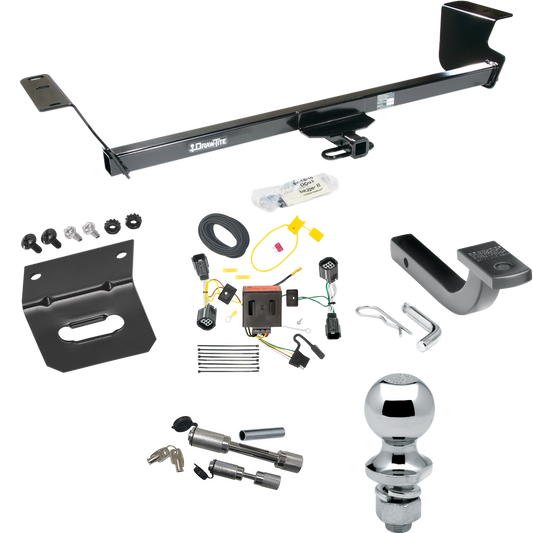 Fits 2012-2015 RAM C/V Trailer Hitch Tow PKG w/ 4-Flat Wiring Harness + Draw-Bar + 1-7/8" Ball + Wiring Bracket + Dual Hitch & Coupler Locks (For Tradesman Models) By Draw-Tite