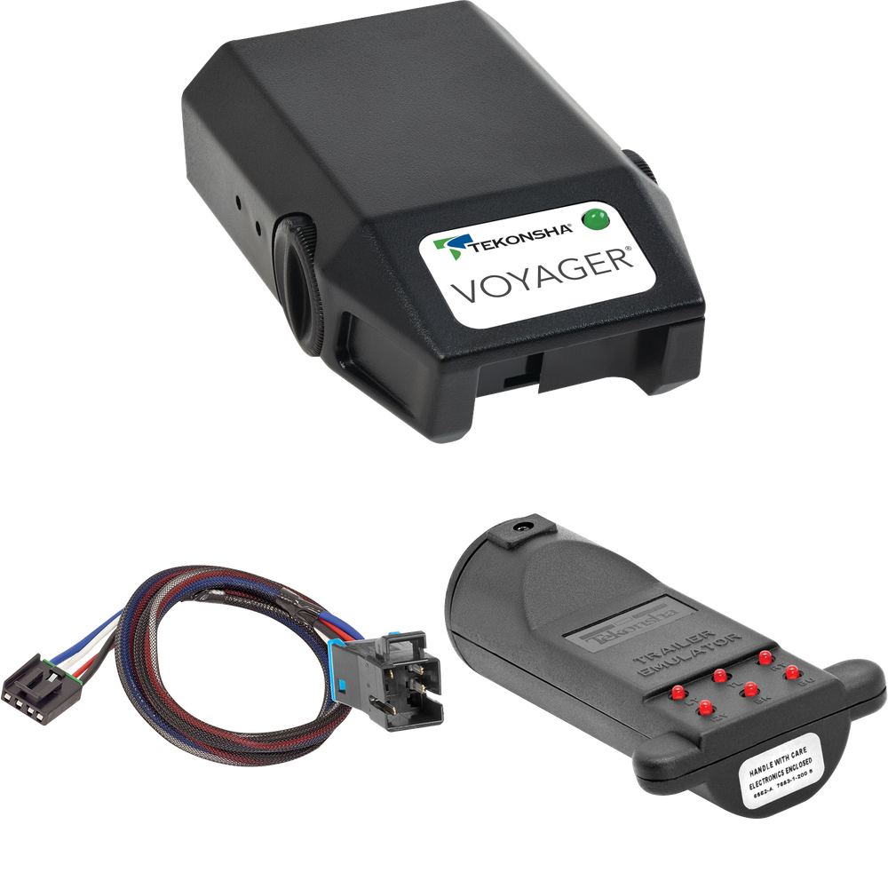 Se adapta a Winnebago Meridian Motorhome Tekonsha Voyager 2016-2016, control de freno + adaptador BC Plug &amp; Play + emulador de remolque de probador de control de freno (para modelos con paquete de remolque de fábrica) de Tekonsha