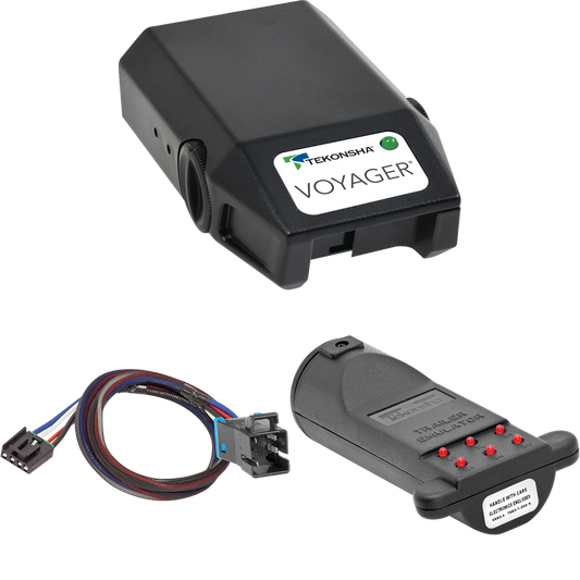 Se adapta a Winnebago Meridian Motorhome Tekonsha Voyager 2016-2016, control de freno + adaptador BC Plug &amp; Play + emulador de remolque de probador de control de freno (para modelos con paquete de remolque de fábrica) de Tekonsha