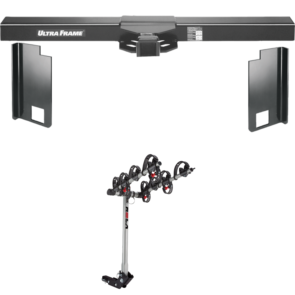 Fits 2021-2021 Fleetwood Discovery LXE Anniversary Edition Motorhome Trailer Hitch Tow PKG w/ 4 Bike Carrier Rack By Draw-Tite