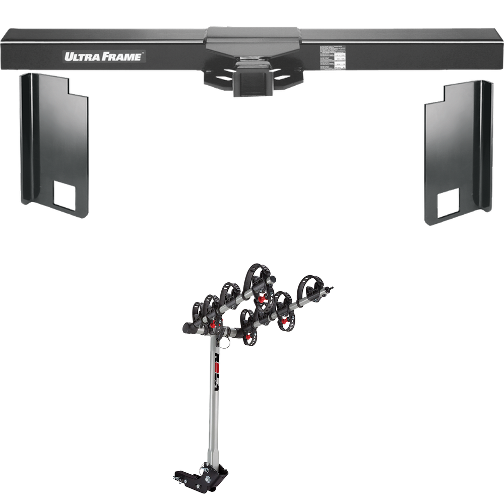 Fits 2000-2000 Fleetwood Tioga 50th Anniversary Motorhome Trailer Hitch Tow PKG w/ 4 Bike Carrier Rack By Draw-Tite