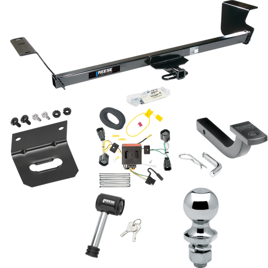 Se adapta al paquete de enganche de remolque Chrysler Town &amp; Country 2011-2016 con arnés de cableado de 4 planos + barra de tracción + bola de 1-7/8" + soporte de cableado + bloqueo de enganche de Reese Towpower