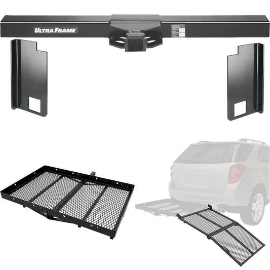 Fits 2010-2011 Itasca Meridian V Motorhome Trailer Hitch Tow PKG w/ Cargo Carrier + Bi-Fold Ramp + Hitch Lock By Draw-Tite