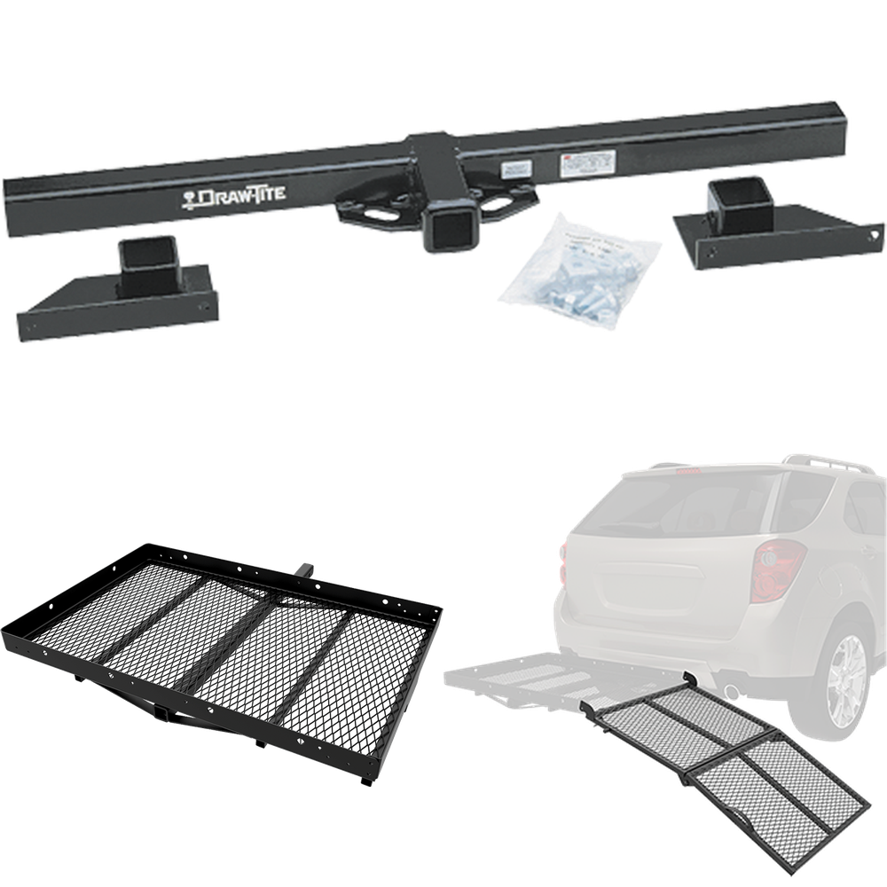 Se adapta al paquete de enganche para remolque de autocaravana Monaco Covina 2009-2009 con transportador de carga + rampa plegable + bloqueo de enganche de Draw-Tite