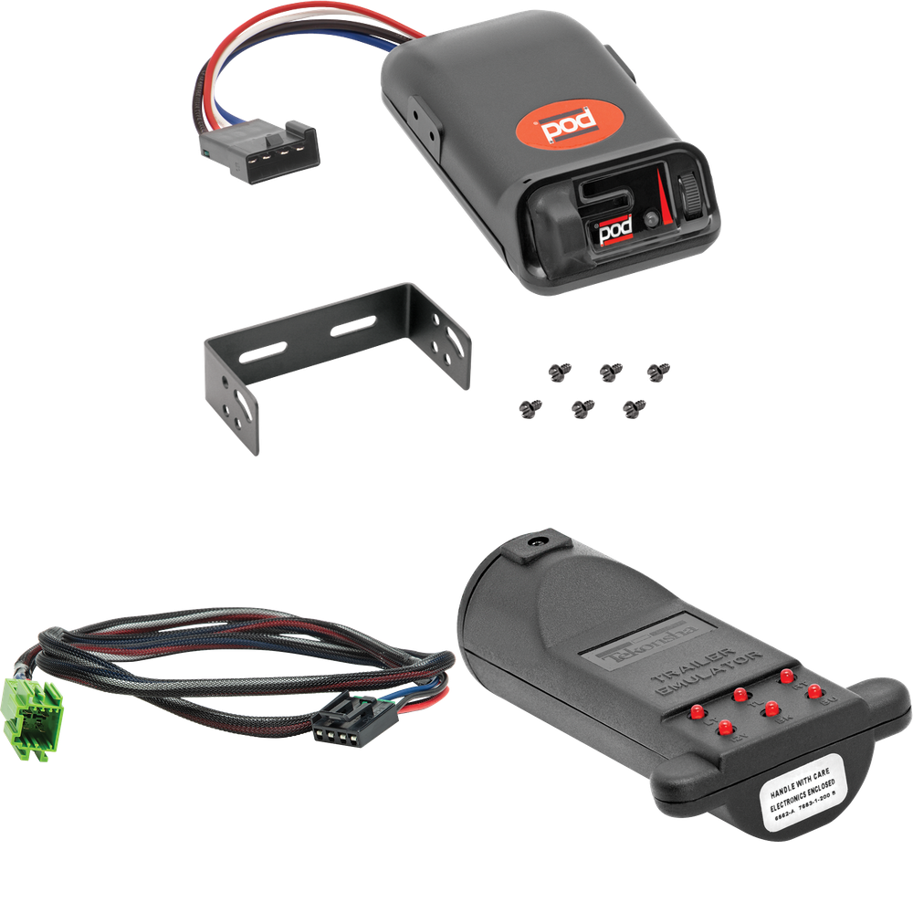 Compatible con control de freno POD Thor Compass Motorhome Pro Series 2017-2020 + adaptador BC Plug &amp; Play + emulador de remolque de probador de control de freno (para modelos con paquete de remolque de fábrica) de Pro Series