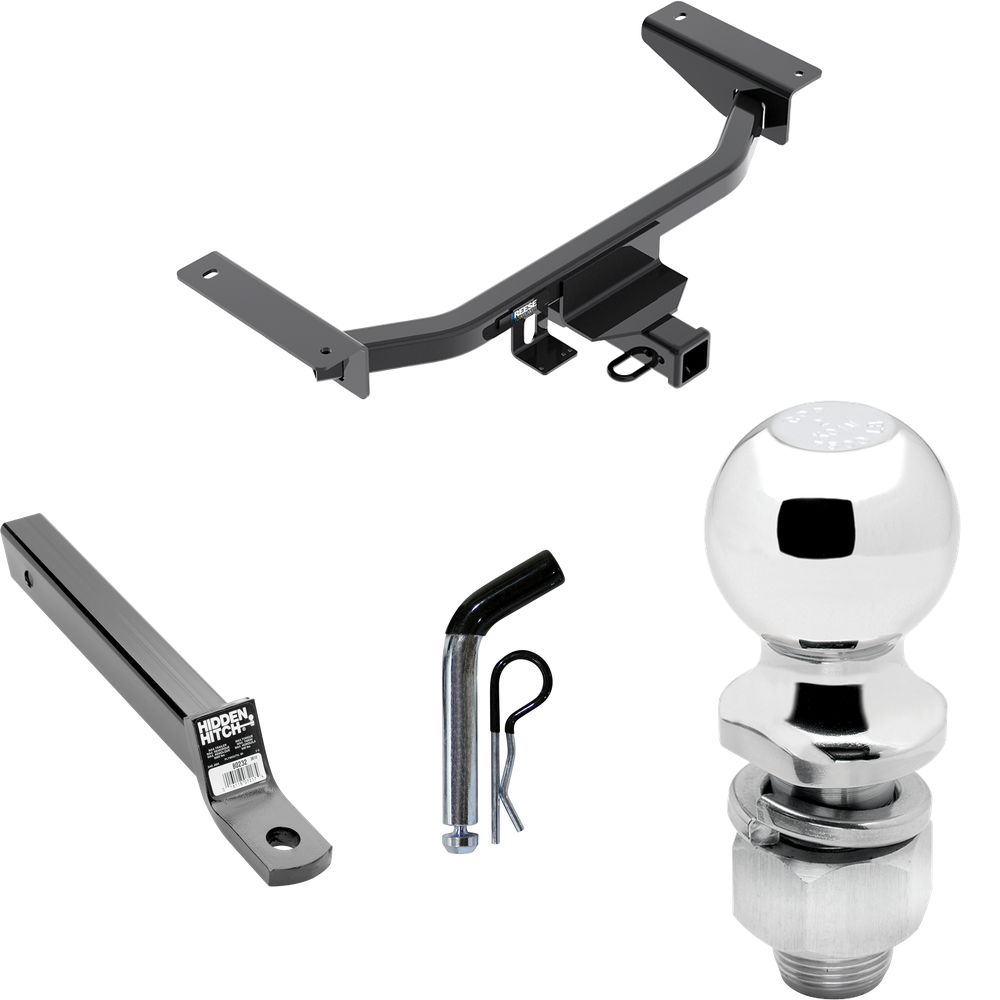 Fits 2016-2023 Mazda CX-9 Trailer Hitch Tow PKG w/ Extended 16" Long Ball Mount w/ 2" Drop + Pin/Clip + 2" Ball By Reese Towpower