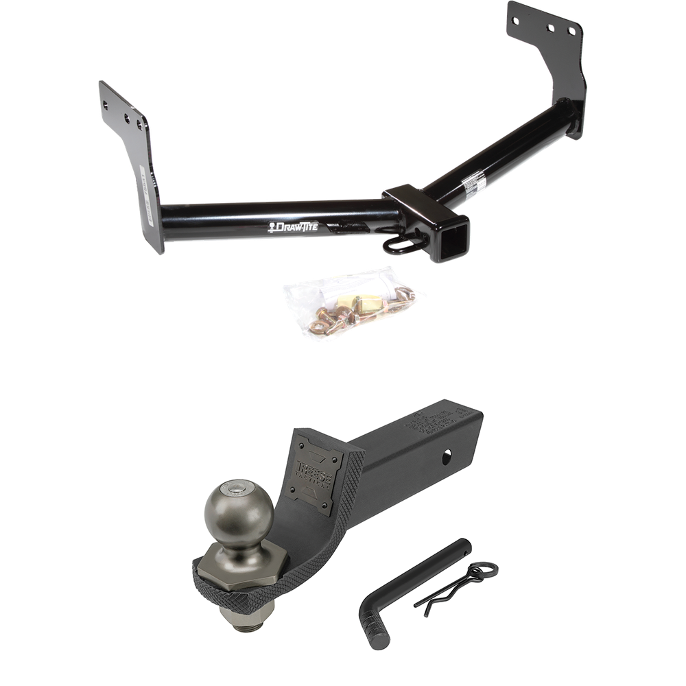 Fits 2007-2015 Mazda CX-9 Trailer Hitch Tow PKG + Interlock Tactical Starter Kit w/ 2" Drop & 2" Ball By Draw-Tite