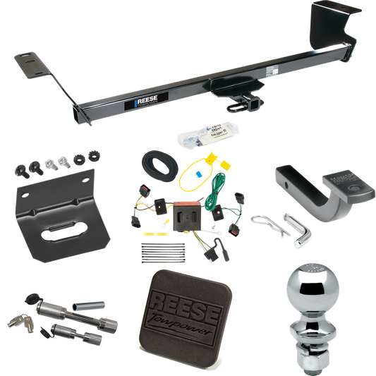 Fits 2008-2010 Dodge Grand Caravan Trailer Hitch Tow PKG w/ 4-Flat Wiring Harness + Draw-Bar + 2" Ball + Wiring Bracket + Hitch Cover + Dual Hitch & Coupler Locks By Reese Towpower