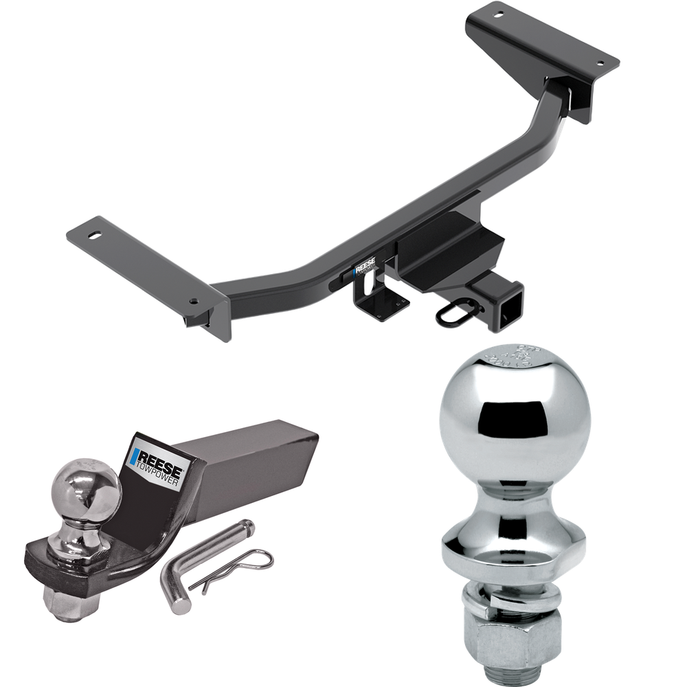 Fits 2016-2023 Mazda CX-9 Trailer Hitch Tow PKG w/ Starter Kit Ball Mount w/ 2" Drop & 2" Ball + 1-7/8" Ball By Reese Towpower