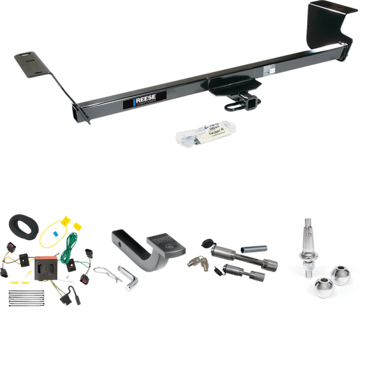 Se adapta al paquete de remolque con enganche para remolque Chrysler Town &amp; Country 2008-2010 con arnés de cableado de 4 planos + barra de tracción + bolas intercambiables de 1-7/8" y 2" + enganche doble y cerraduras de acoplador de Reese Towpower