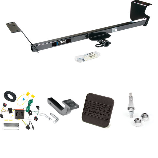 Fits 2008-2010 Dodge Grand Caravan Trailer Hitch Tow PKG w/ 4-Flat Wiring Harness + Draw-Bar + Interchangeable 1-7/8" & 2" Balls + Hitch Cover By Reese Towpower