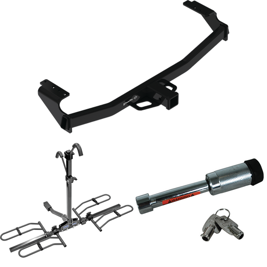 Fits 2021-2022 Mercedes-Benz GLA250 Trailer Hitch Tow PKG w/ 2 Bike Plaform Style Carrier Rack + Hitch Lock By Draw-Tite