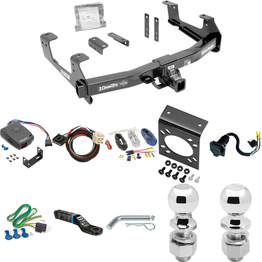 Fits 2015-2019 GMC Sierra 2500 HD Trailer Hitch Tow PKG w/ Pro Series Pilot Brake Control + Plug & Play BC Adapter + 7-Way RV Wiring + 2" & 2-5/16" Ball & Drop Mount By Draw-Tite