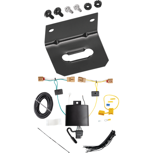 Fits 2019-2023 Volkswagen Tiguan 4-Flat Vehicle End Trailer Wiring Harness + Wiring Bracket By Tekonsha