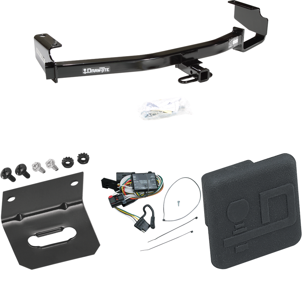 Fits 1996-2000 Chrysler Town & Country Trailer Hitch Tow PKG w/ 4-Flat Wiring Harness + Hitch Cover By Draw-Tite
