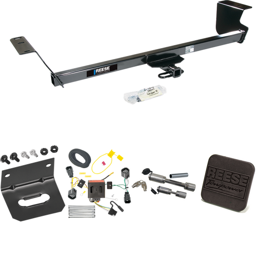 Fits 2012-2015 RAM C/V Trailer Hitch Tow PKG w/ 4-Flat Wiring Harness + Hitch Cover + Dual Hitch & Coupler Locks (For Tradesman Models) By Reese Towpower