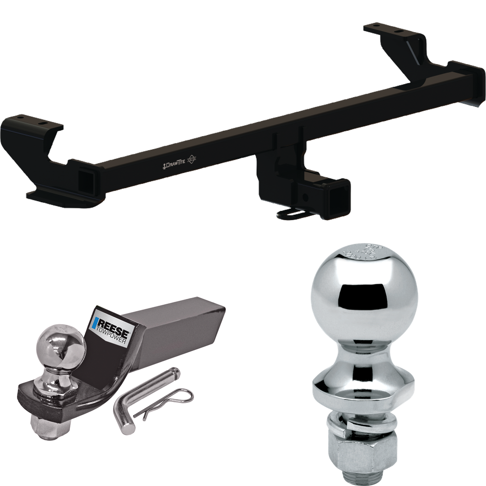 Fits 2022-2023 Volkswagen Taos Trailer Hitch Tow PKG w/ Starter Kit Ball Mount w/ 2" Drop & 2" Ball + 1-7/8" Ball By Draw-Tite