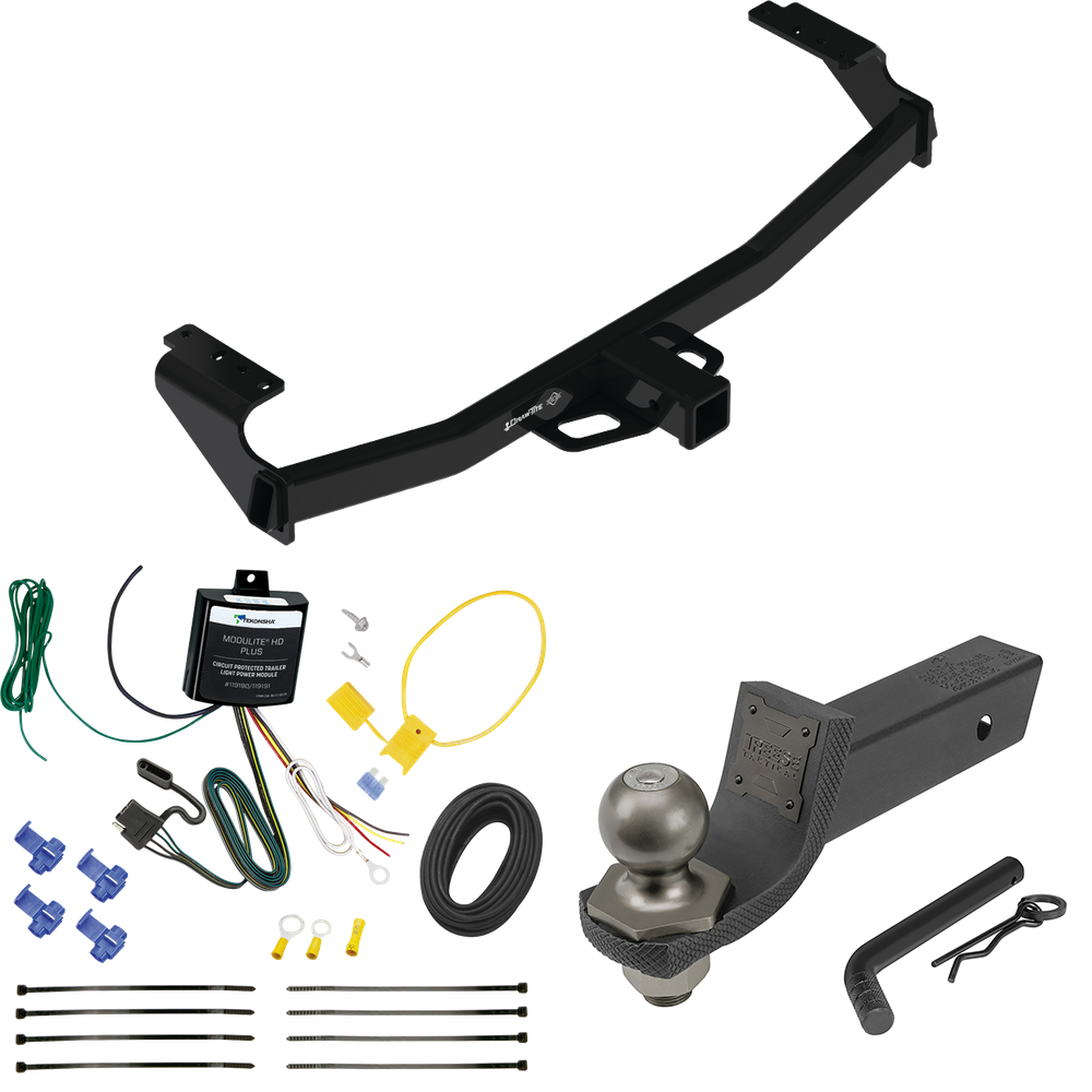 Fits 2021-2022 Mercedes-Benz GLA250 Trailer Hitch Tow PKG w/ 4-Flat Wiring + Interlock Tactical Starter Kit w/ 2" Drop & 2" Ball By Draw-Tite